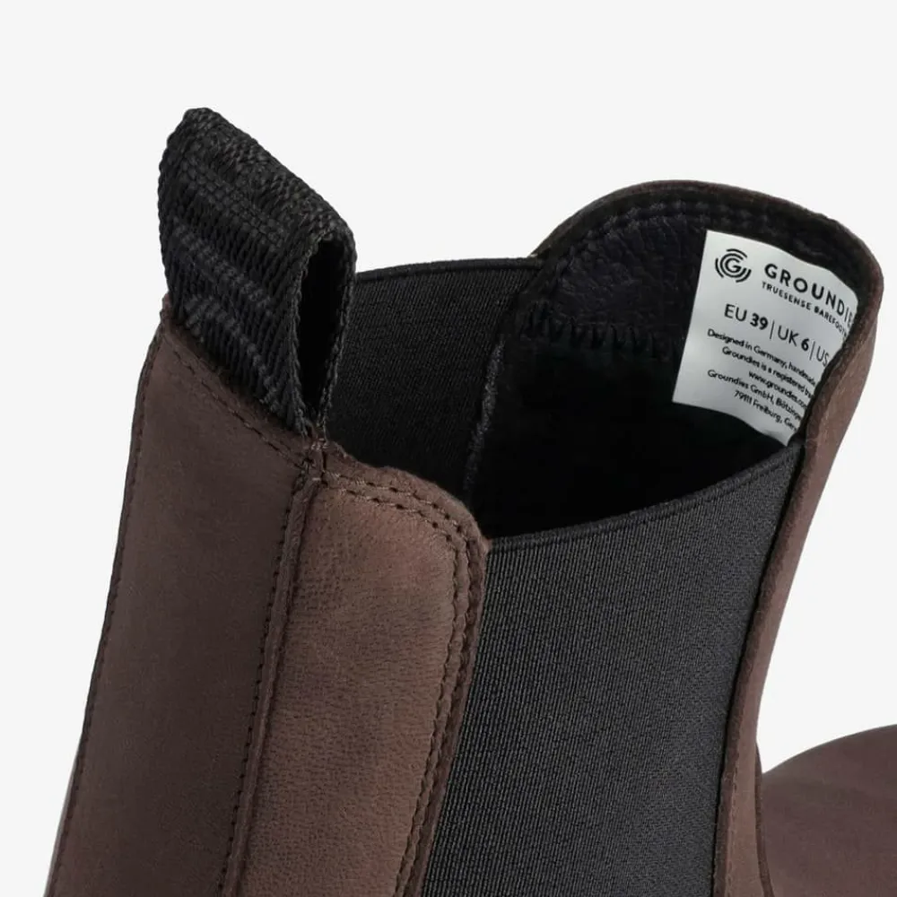 Groundies Boots & Booties|® Camden Barefoot+ Women Dunkelbraun