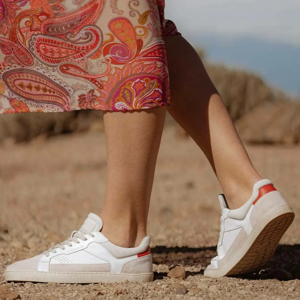 Groundies Sneaker|® Court Women Weis/Rot