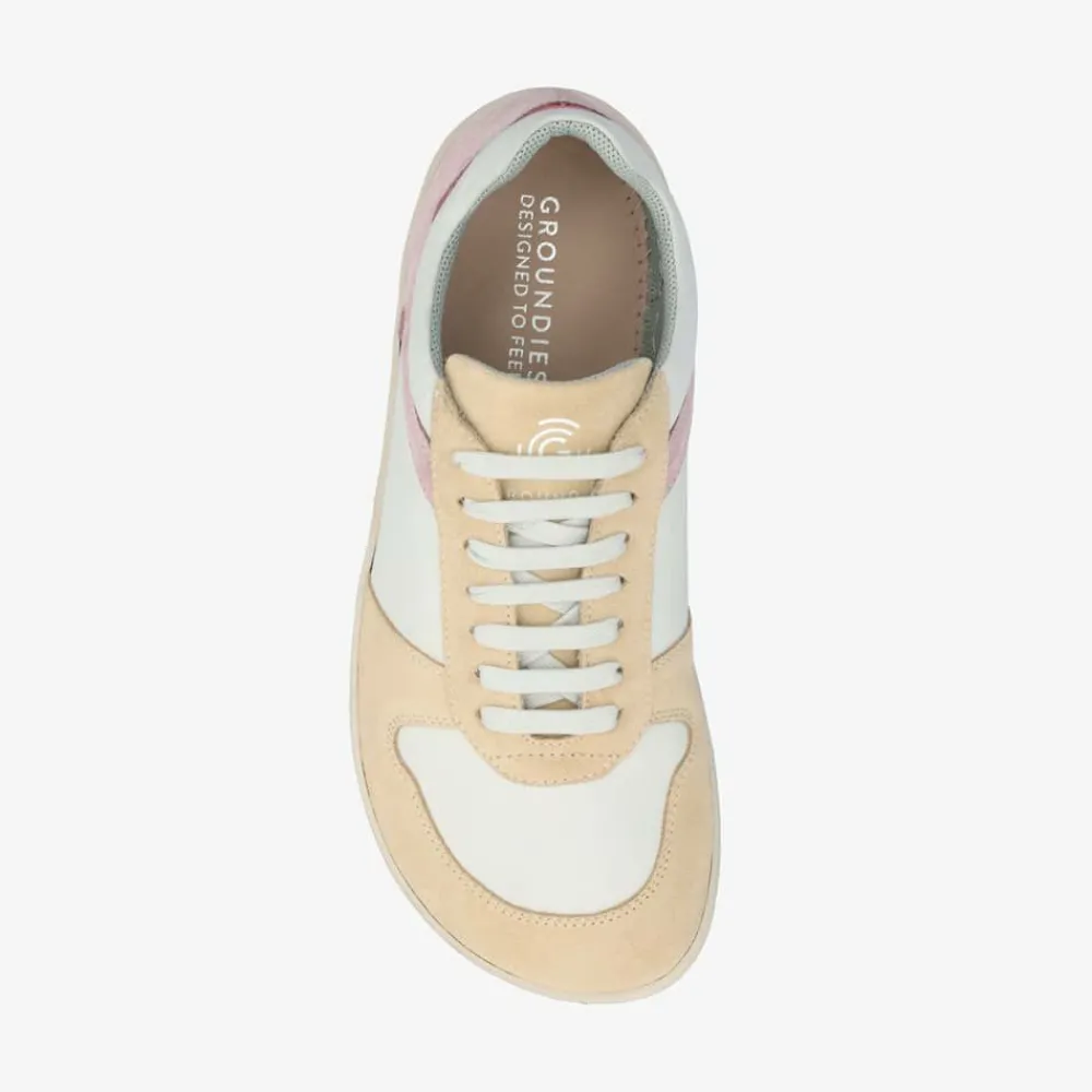 Groundies Sneaker|® Orlando Barefoot+ Women Off-White/Beige/Pink